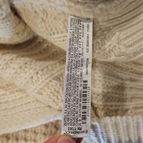 Zara cream chunky cable knit sweater size M 2022 A\W collection - Picture 7 of 14